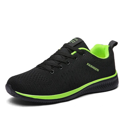 YRZL Black Knit Sneakers for Men Athletic Casual Shoes