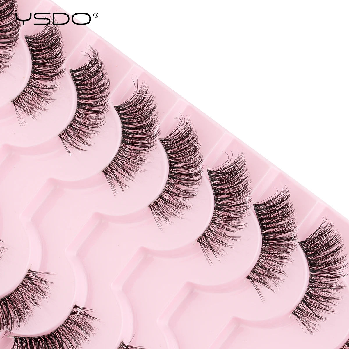 YSDO 5/10 Pairs Natural Soft Black Half Lashes