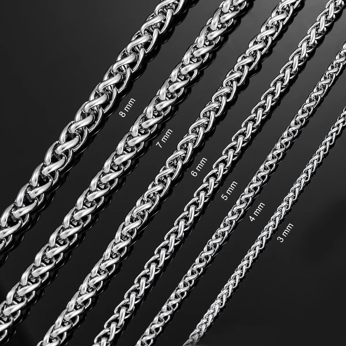 Stainless Steel Classic Curb Necklace 14 to 40 Inches