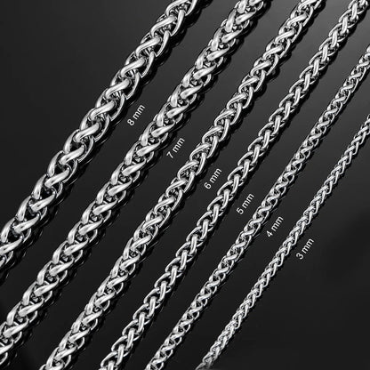 Stainless Steel Classic Curb Necklace 14 to 40 Inches