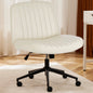 JHK Armless PU Leather Office Chair with Wheels