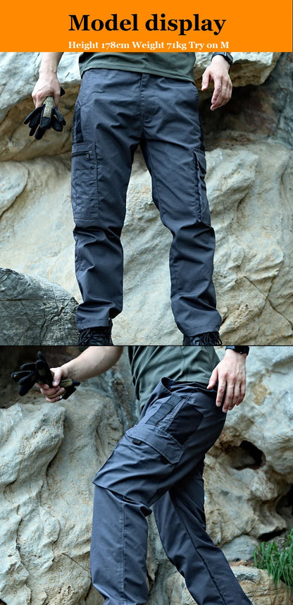 Men's Cargo Trousers Waterproof Multi-Pocket Pants