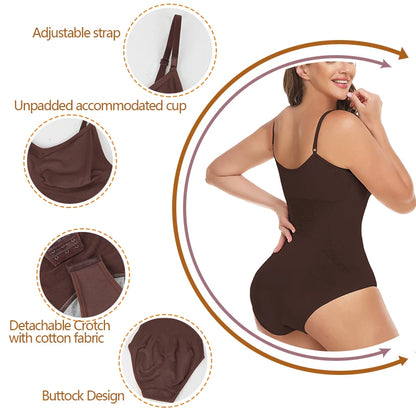 Women Seamless V-Neck Bodysuit Shapewear Red Blue
