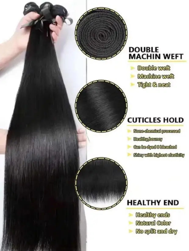 Straight Brazilian Virgin Hair Bundles 40 42 Inch