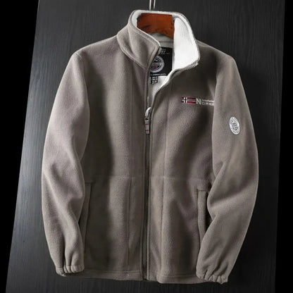 Windproof Fleece Padded Jacket for Men, Large Size
