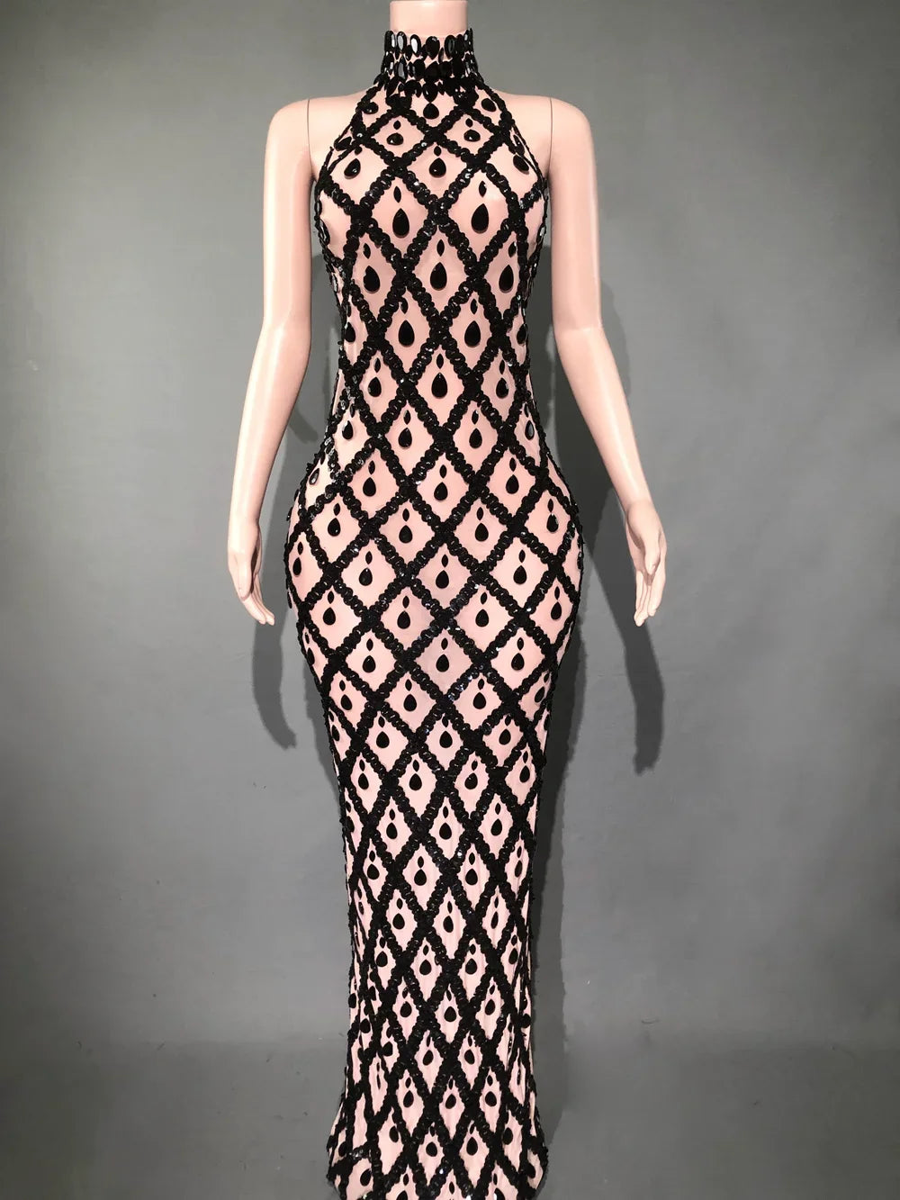 Sparkly Rhinestones Sleeveless Evening Dress for Women