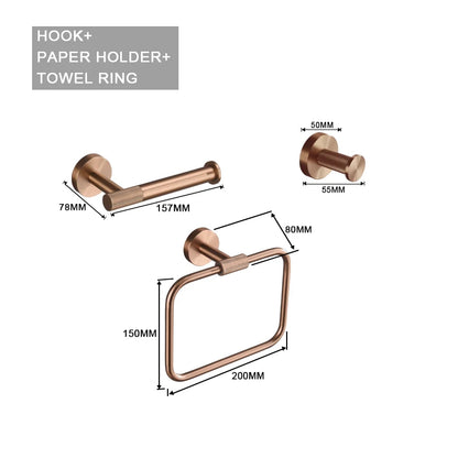 Brushed Rose Gold Metal Bath Hardware Set