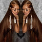 Bone Straight Lace Frontal Wig Chocolate Brown 18-46 Inch