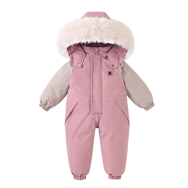 Children's Waterproof Hooded Ski Suit for Winter