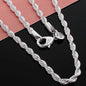 4MM Rope Chain 925 Sterling Silver Necklace Unisex
