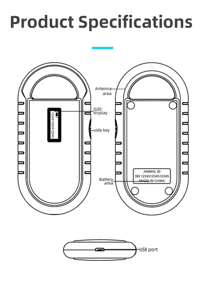 PT160 USB RFID Handheld Pet Microchip Scanner