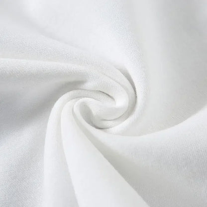 Black White Cotton T-Shirt Heavy-Duty Short Sleeves