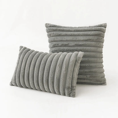 Faux Fur Plush Throw Pillow Covers 30x50cm 45x45cm Orange Green Pink Cream