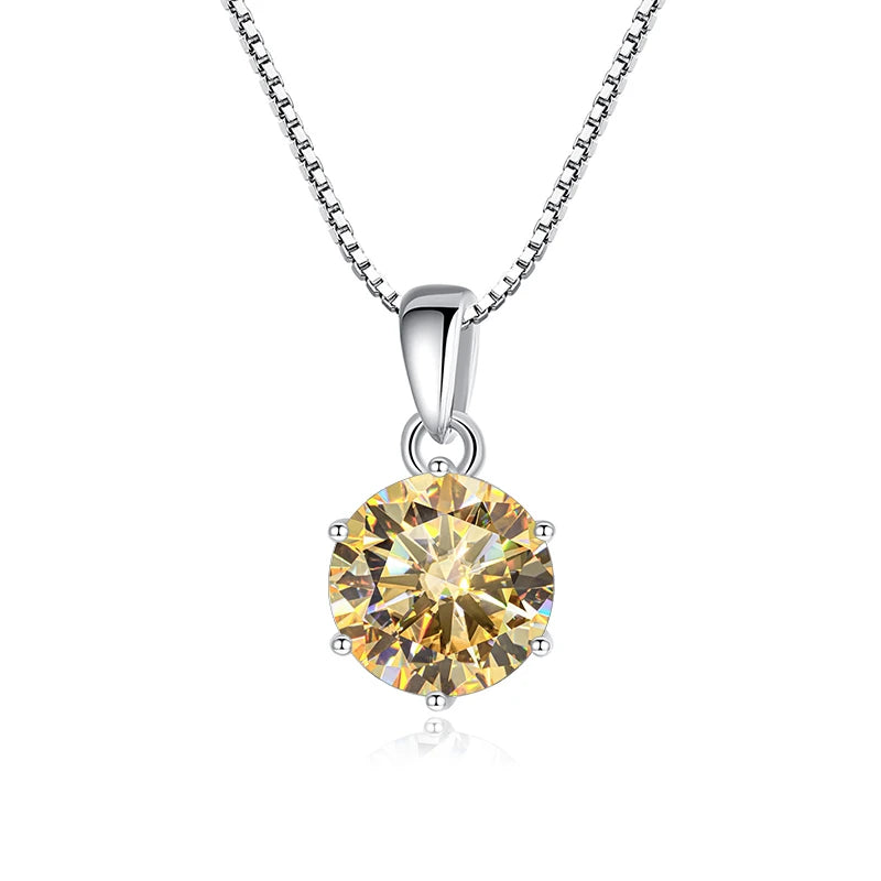 Moissanite Pendant Necklace 925 Sterling Silver Women