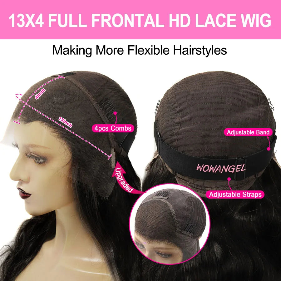 HD Lace Frontal Wig 250% Density Straight Human Hair