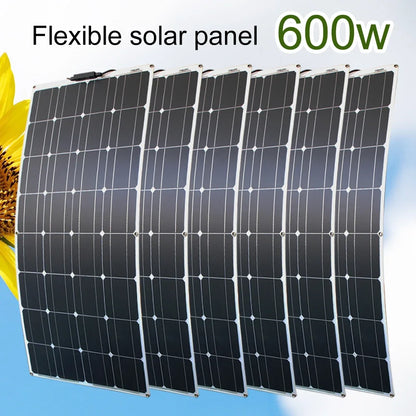 ASUNERGE 12V Flexible Monocrystalline Solar Panel 100W