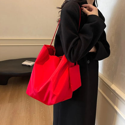 Large Capacity Nylon Tote Shoulder Bag for Women