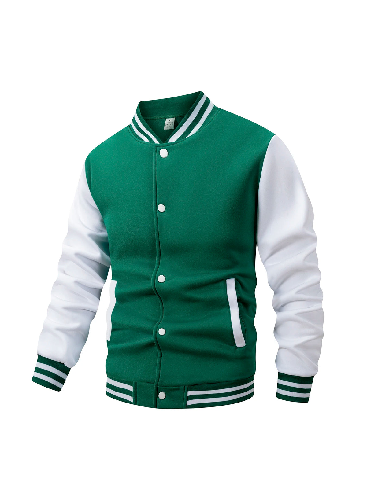 Men's Color Block Fleece-Lined Varsity Jacket