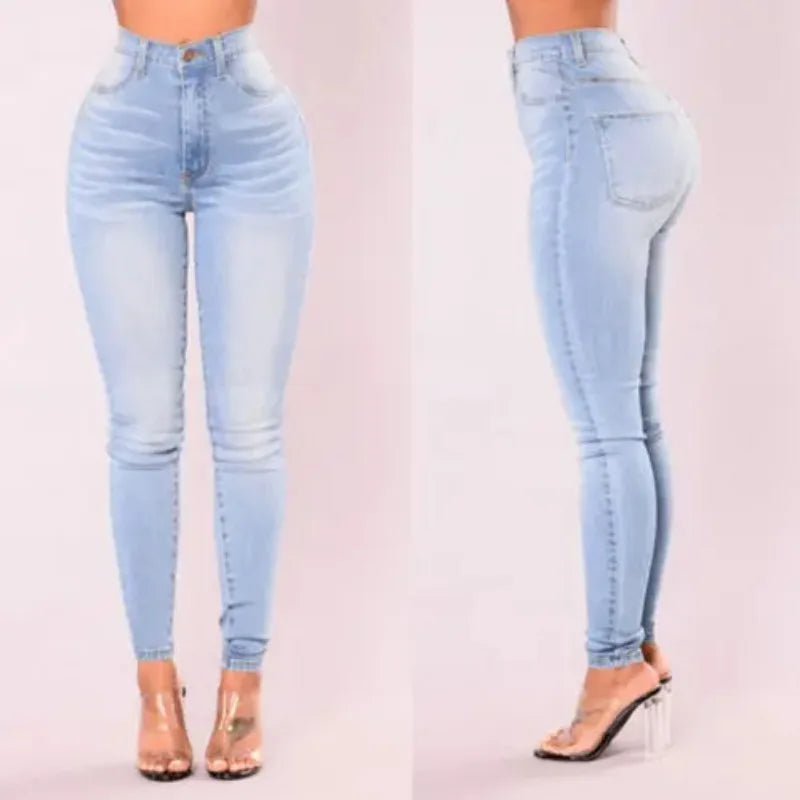 High Waist Denim Skinny Jeans for Women