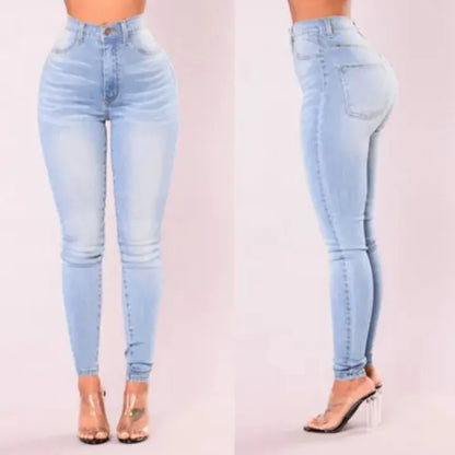 High Waist Denim Skinny Jeans for Women