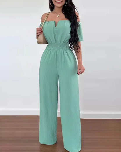 Elegant Off Shoulder Women's Jumpsuit Casual Polyester