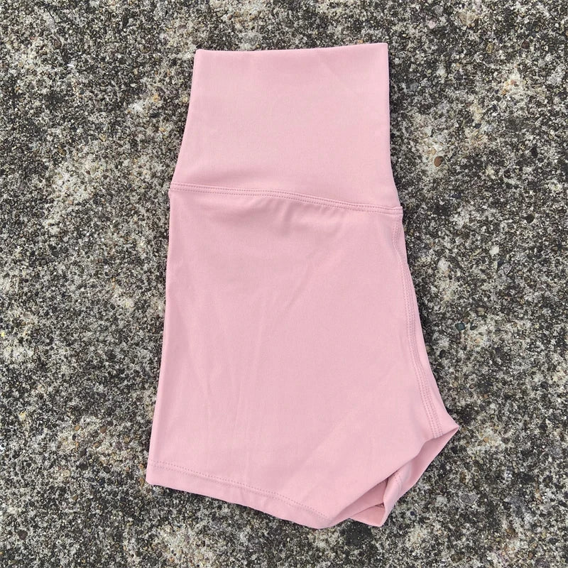 High Waist Yoga Shorts for Women in Solid Color