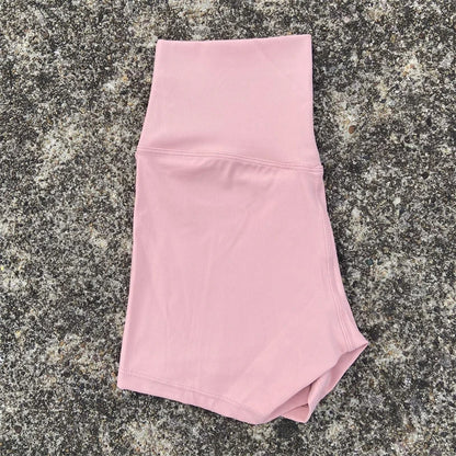 High Waist Yoga Shorts for Women in Solid Color