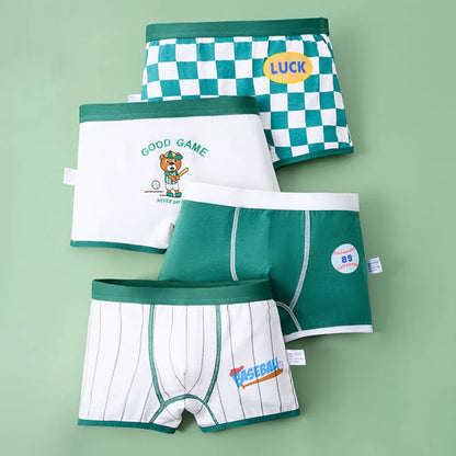 Cotton Boys Cartoon Boxers 4 Piece Set