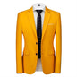 Men's Solid Color Formal Suit Jacket Slim Fit Blazer