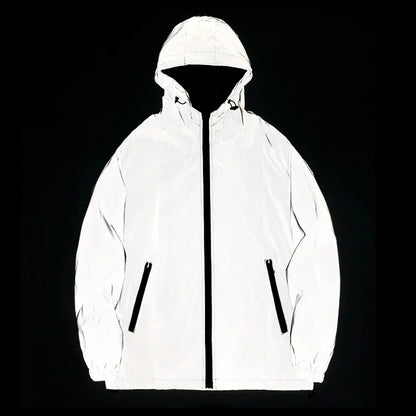 Reflective Polyester Jacket for Men Casual Style