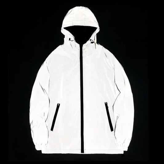 Reflective Polyester Jacket for Men Casual Style