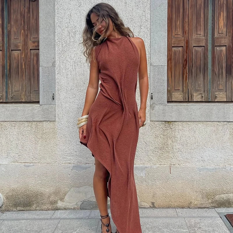 Romantic Soft Halter Maxi Dress for Women