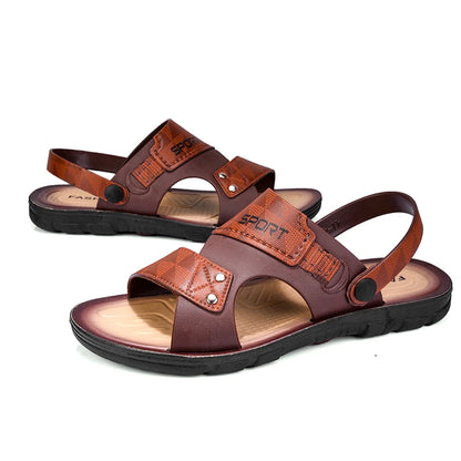 Men's Casual Slip-On Leather Sandals for Summer