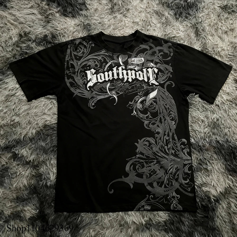 Gothic Style Oversized Cotton T-Shirt for Women