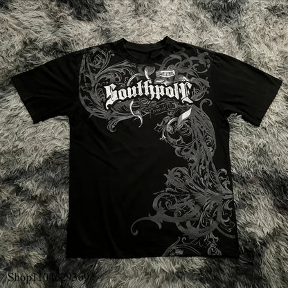 Gothic Style Oversized Cotton T-Shirt for Women