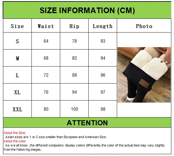 Women High Waist Thermal Fleece Leggings Casual Pants