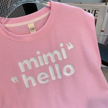 Summer Girls Clothing Set Letter Print T-Shirt and Shorts