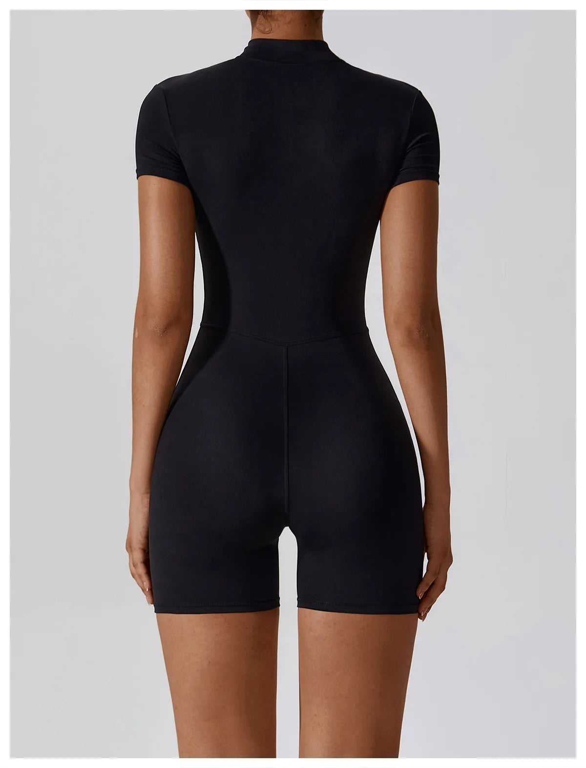 Summer Zipper Short Sleeve Yoga Bodysuit for Women