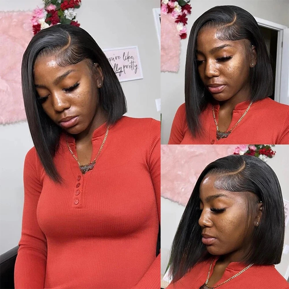 Vietnamese Bone Straight Bob Human Hair Wig 12 14 Inch