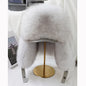 Men's Real Silver Fox Fur Bomber Hat