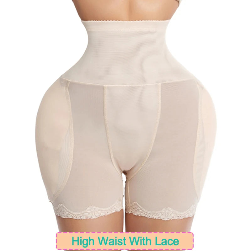 Women Seamless Butt Lifter Panties with Big Hip Pads