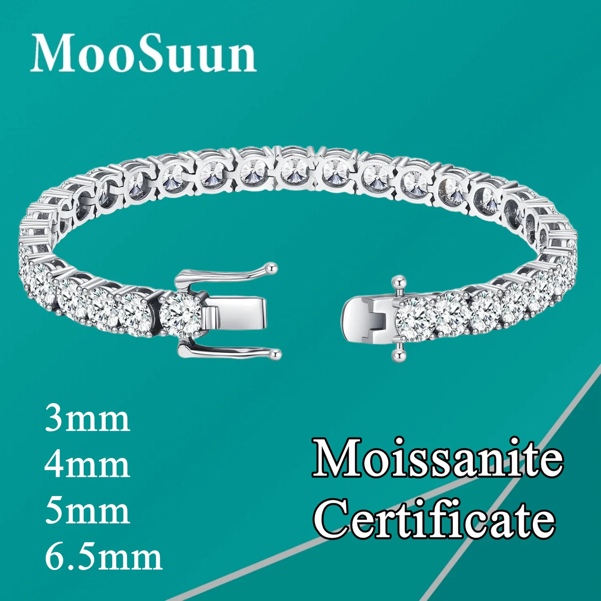 Moissanite Diamond Tennis Bracelet S925 Sterling Silver
