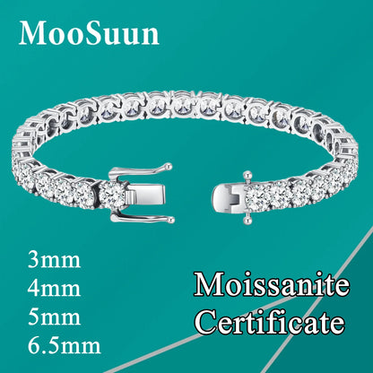 Moissanite Diamond Tennis Bracelet S925 Sterling Silver
