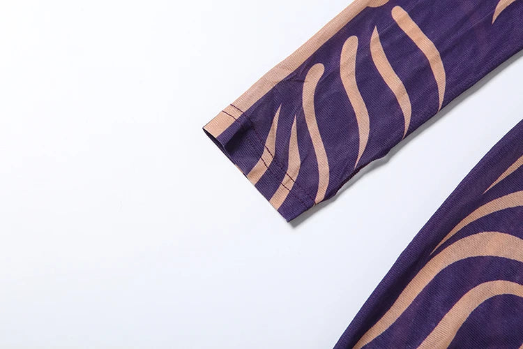 Striped Print Turtleneck Jumpsuit for Women