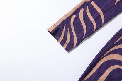Striped Print Turtleneck Jumpsuit for Women