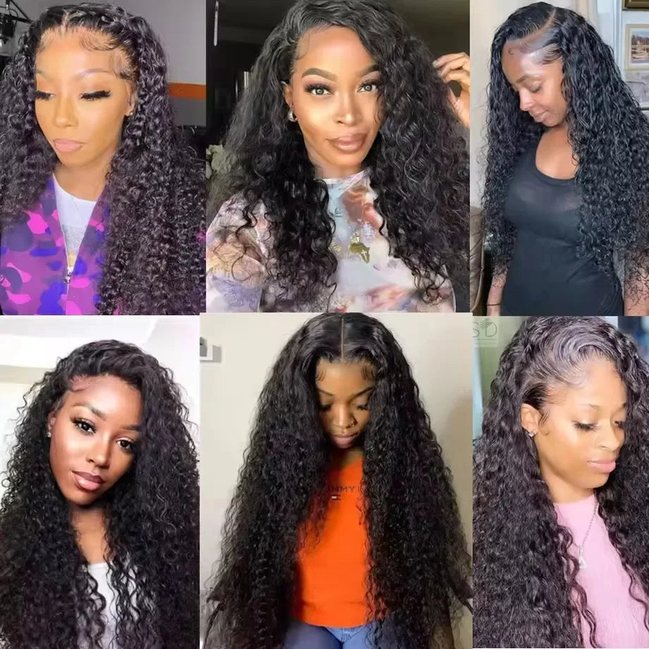 Water Deep Wave Human Hair Lace Front Wig 30 Inch