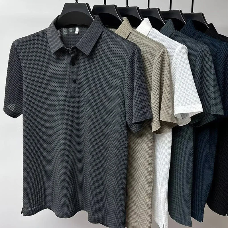 Men's Casual Short Sleeve Solid Color Polo Shirt