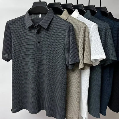 Men's Casual Short Sleeve Solid Color Polo Shirt