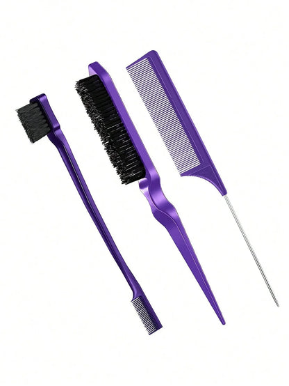 3pcs Styling Comb Set with Hair Brush and Edge Brush
