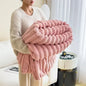 Luxury Faux Rabbit Fur Throw Blanket Solid Color Plush